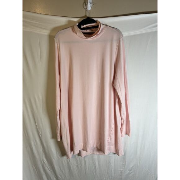 J. JILL Luxe Supima Everyday Turtleneck Tunic Pastel Pink Women's Size Large EUC - Picture 1 of 6